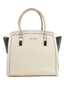 River Island Cream Quilted Panelled Tote Bag
